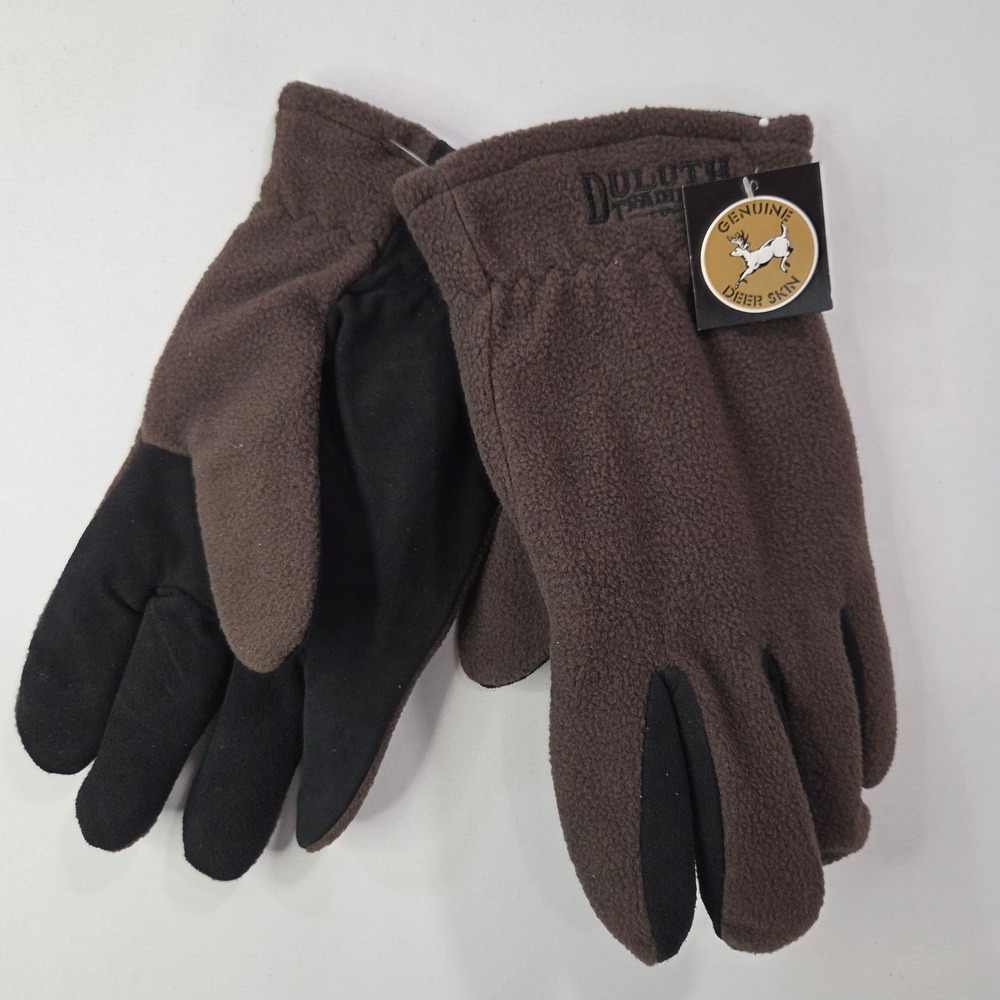 Duluth Trading Co Brown Black Deerskin Palms Fleece Gloves XXL Winter Work